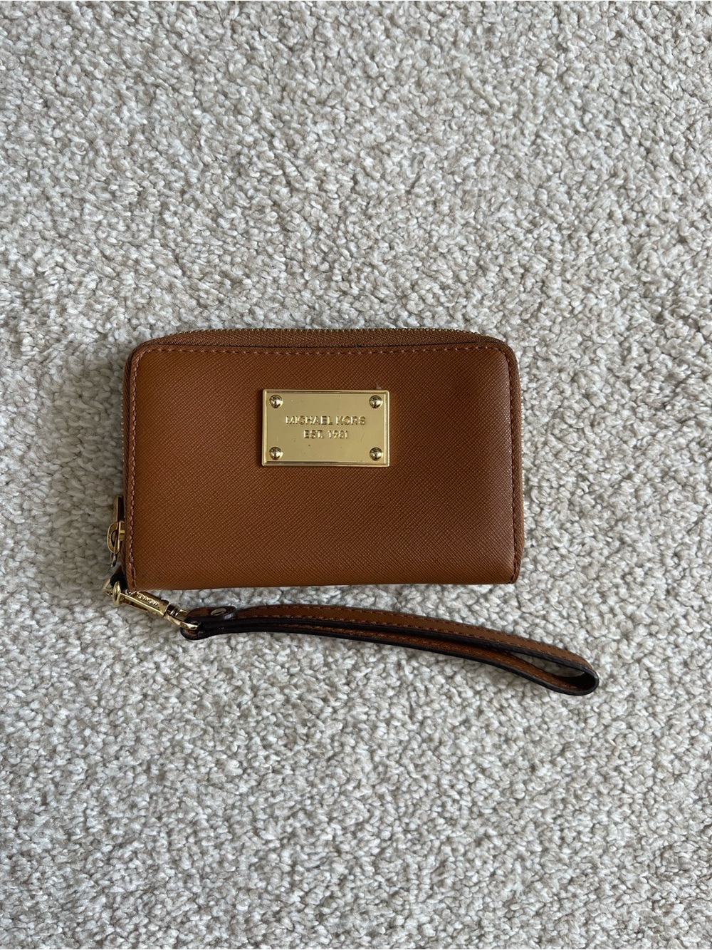 Michael Kors Tan Brown Leather Wristlet